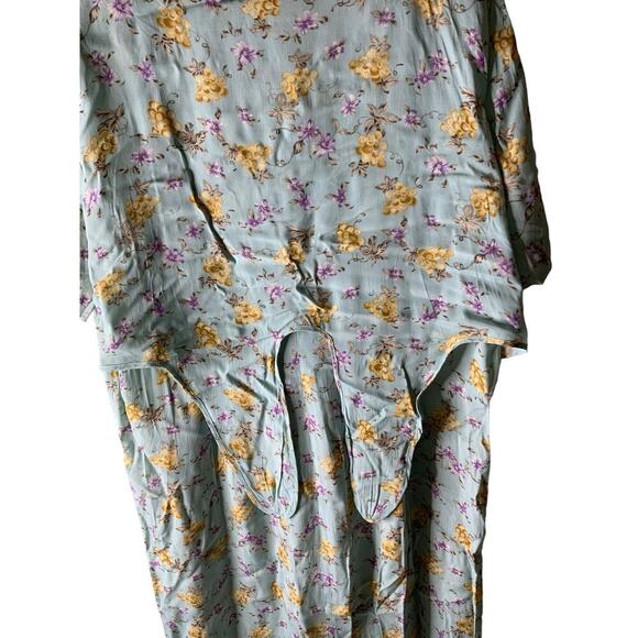 Vintage CDC Floral Dress Size 22 Nightgown Sleepwear Pleated Shoulder Pads - Picture 4 of 9